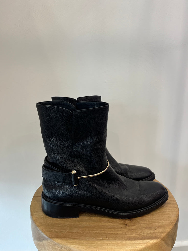 Balenciaga black flat boot