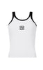 Monogram Contrast Tank- Snow