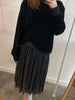 Isabel Marant Black and Silver Pleated Skirt