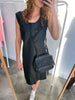 Morrison Black Leather Midi Dress