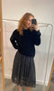 Isabel Marant Black and Silver Pleated Skirt