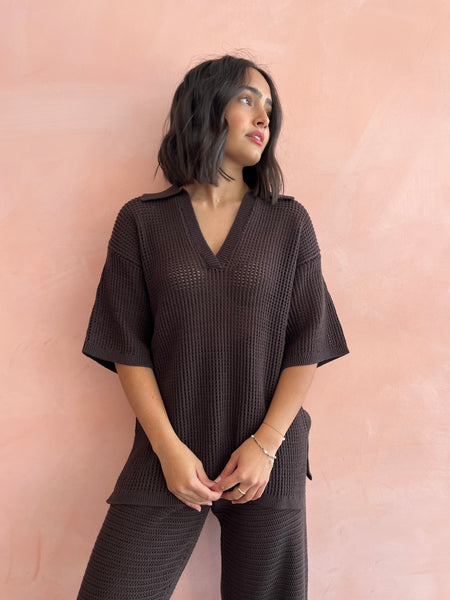 Willow crochet tunic espresso