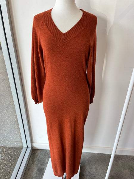 Flannel Cashmere Vneck dress