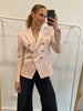 BALMAIN Wool Double Breasted Blazer-Pink