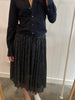 Isabel Marant Black and Silver Pleated Skirt