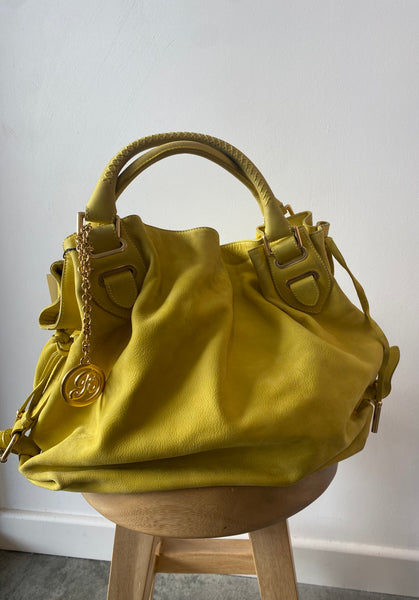 Bally Yellow Nubuck leather satchel