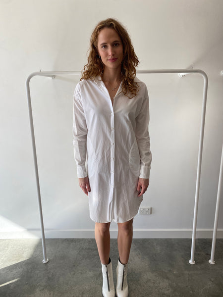 Empire Rose white shirt dress