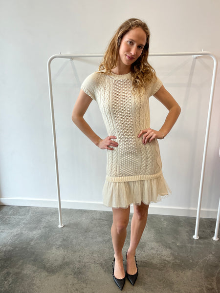 Red Valentino cream wool dress