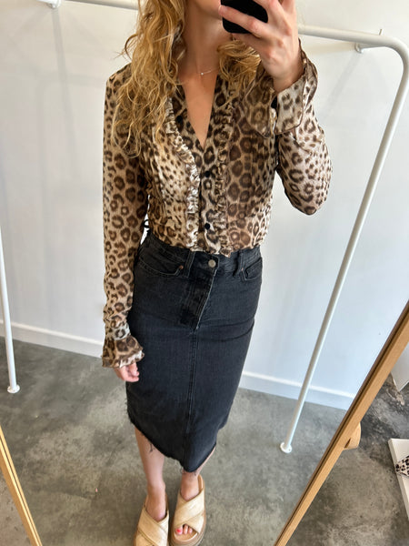 Wheels and Dollbaby Leopard Blouse